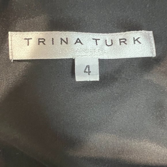 TRINA TURK Dress 4 Black Cold Shoulder Flutter Sleeve Flounce Cocktail Sheath - Picture 10 of 13